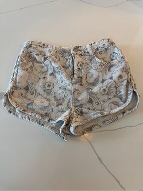 Pilcro Anthropologie Denim Dolphin Shorts Brown and Ivory Size 30